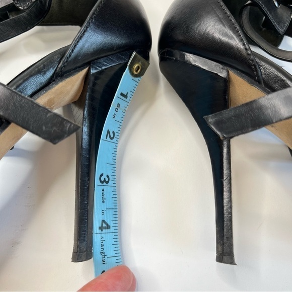 Alexander WANG Stella Black Textured Leather Sexy Buckle Sandals Stilettos Heels - Picture 14 of 16